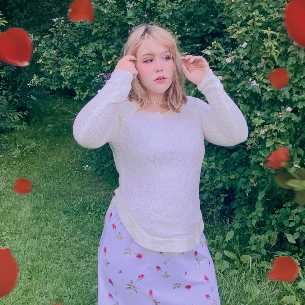 coquette rose lace sweater 🌹